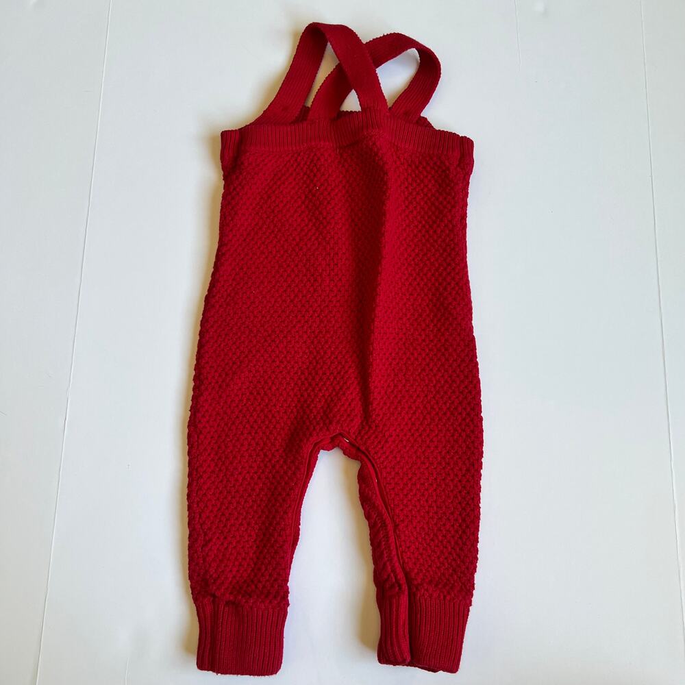 Hanna Andersson Red Baby Knit Overalls 70cm - Picture 6 of 11